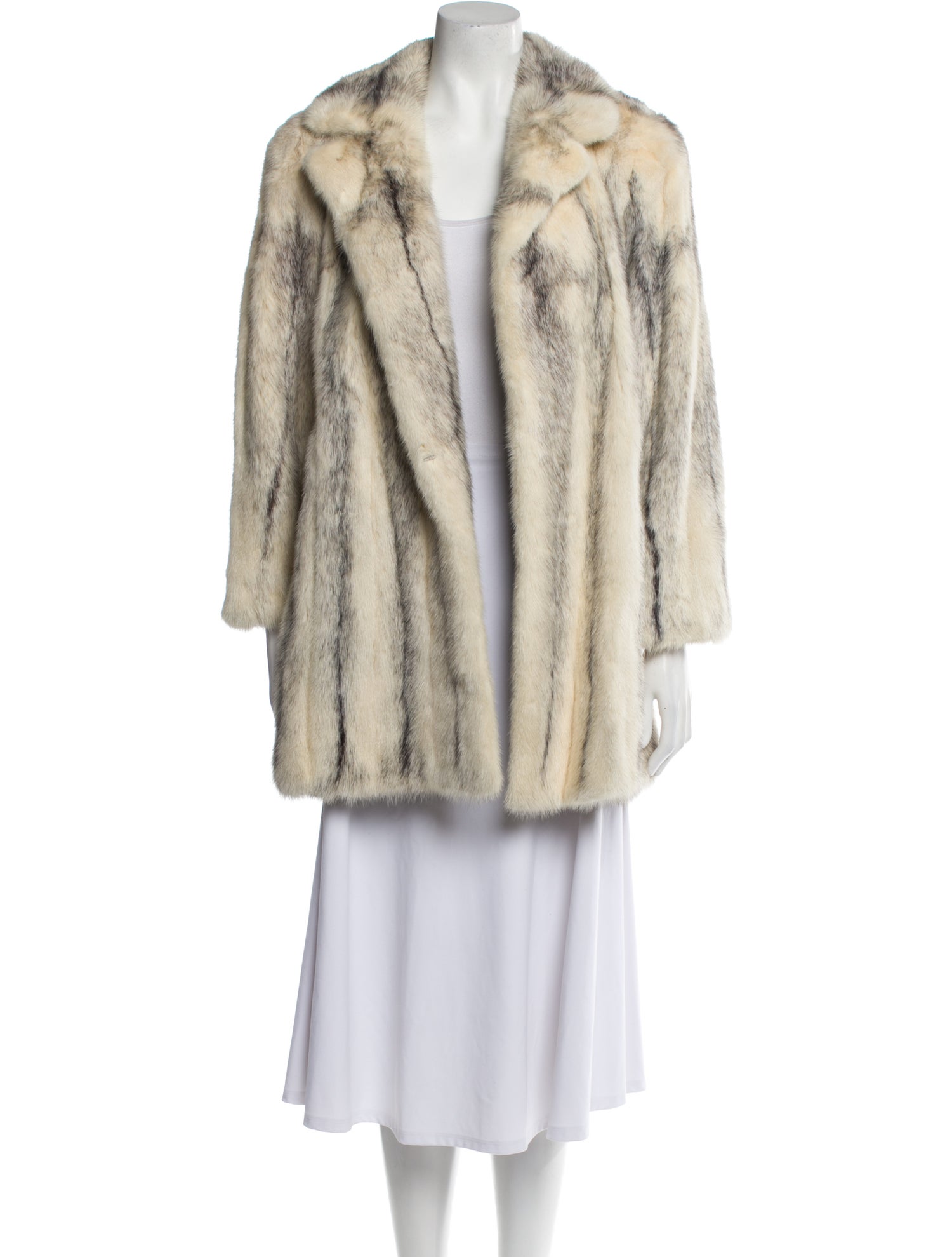 Samuel Spritzer Fur Striped Faux Fur Coat