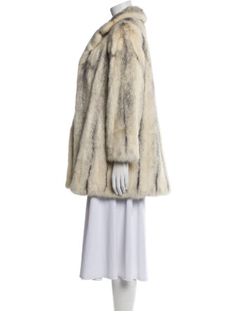 Samuel Spritzer Fur Striped Faux Fur Coat