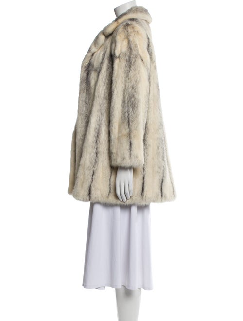 Samuel Spritzer Fur Striped Faux Fur Coat