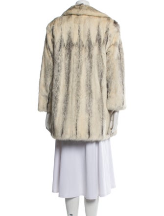 Samuel Spritzer Fur Striped Faux Fur Coat