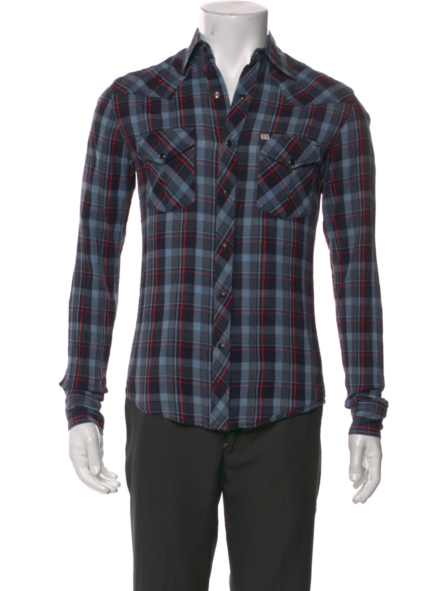 Salt Plaid Print Long Sleeve Western Shirt