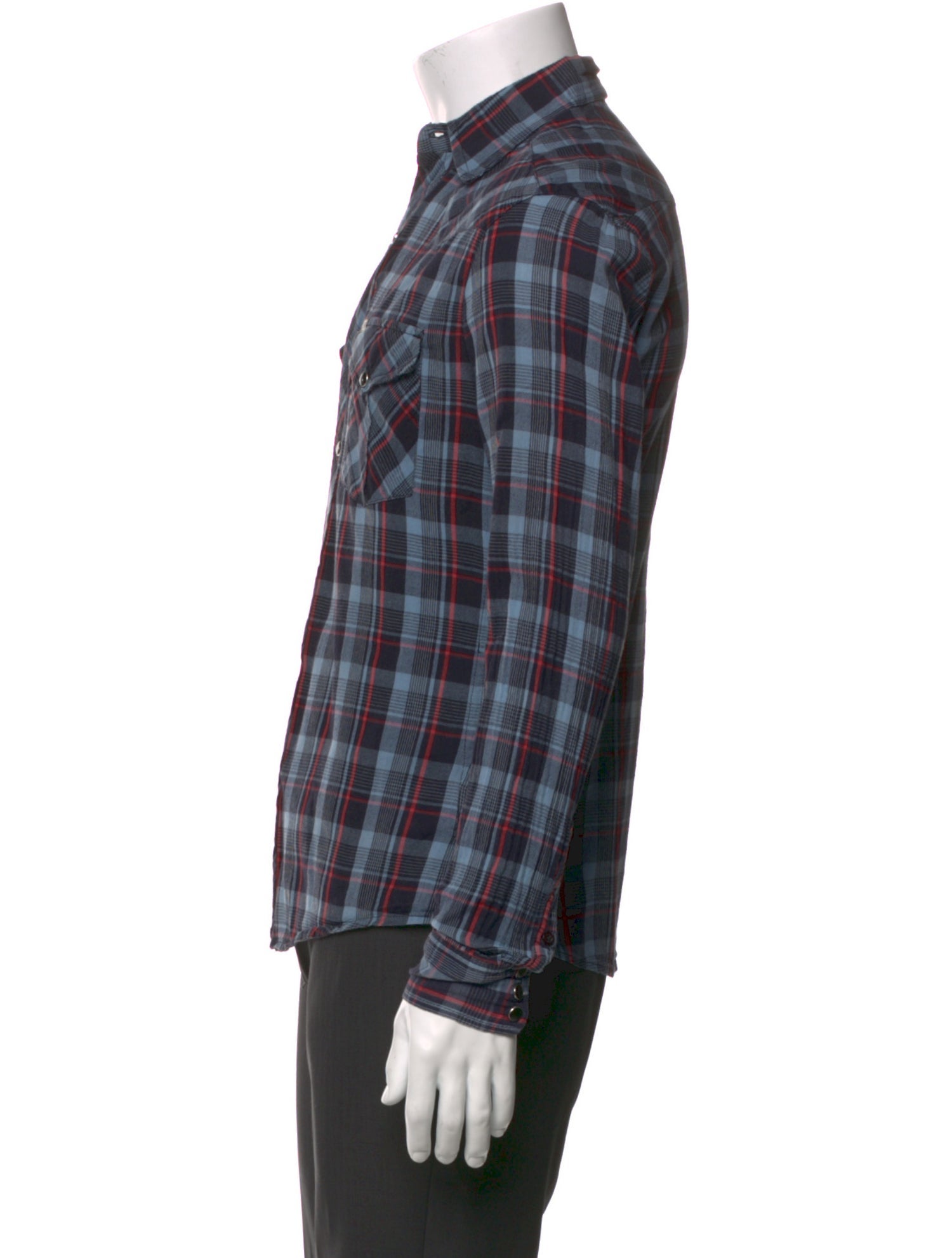 Salt Plaid Print Long Sleeve Western Shirt