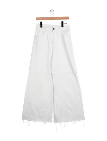 Pre-owned Soallure High-rise Wide Leg Jeans In White