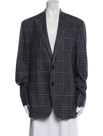 Samuelsohn Cashmere Plaid Print Blazer