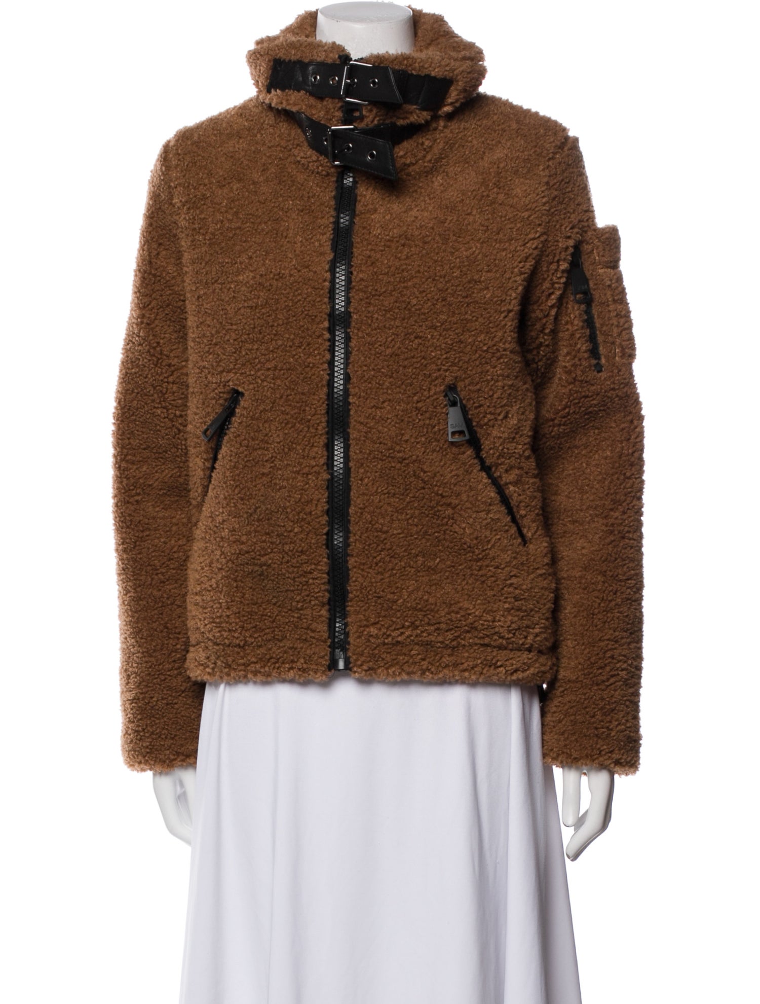 SAM. Faux Fur Tweed Pattern Jacket