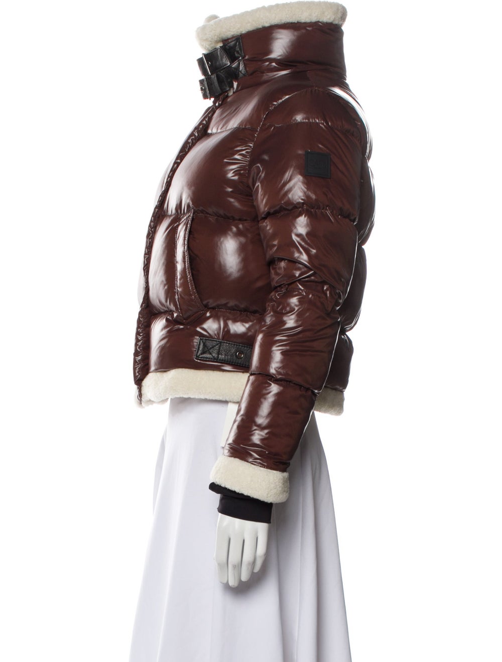 SAM. Sam. Nylon Down Jacket Brown Stand Collar - image 2