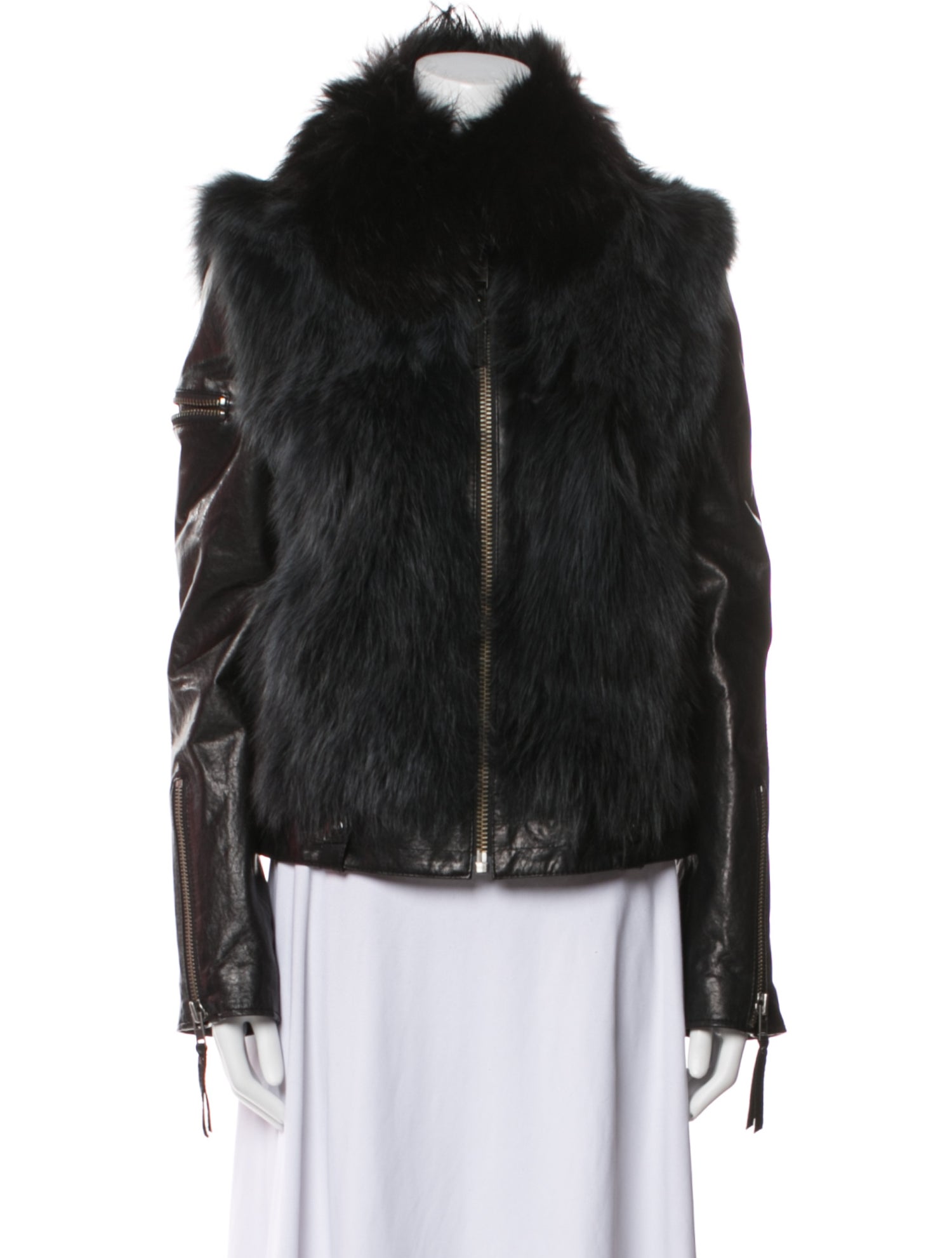 SAM. Leather Fur Jacket