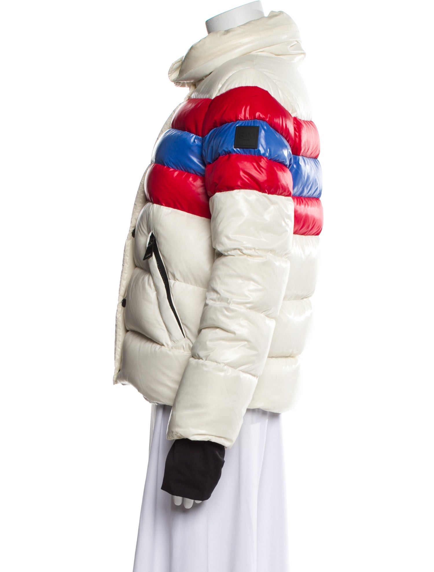 SAM. Nylon Striped Down Jacket
