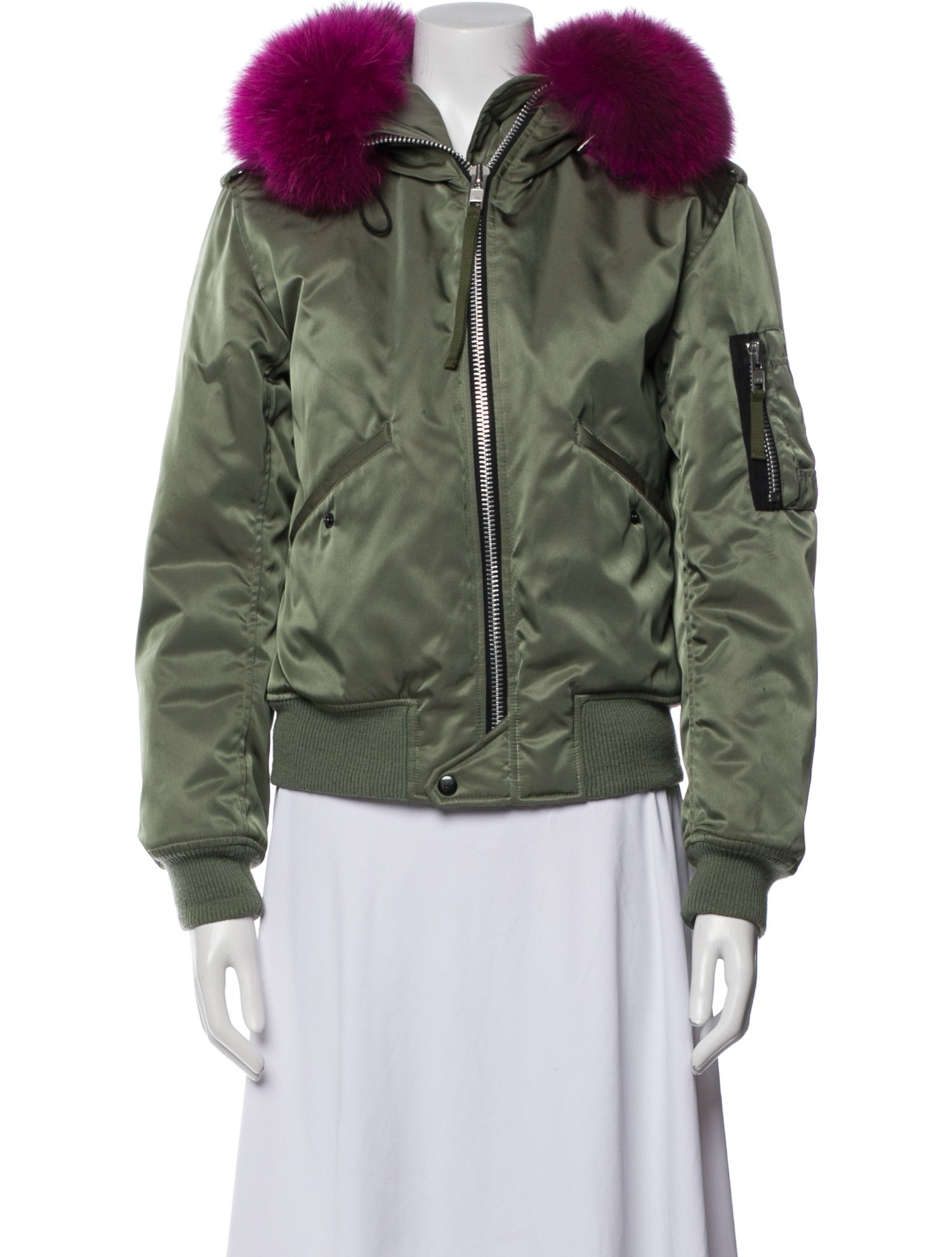 SAM. Nylon Fur Jacket