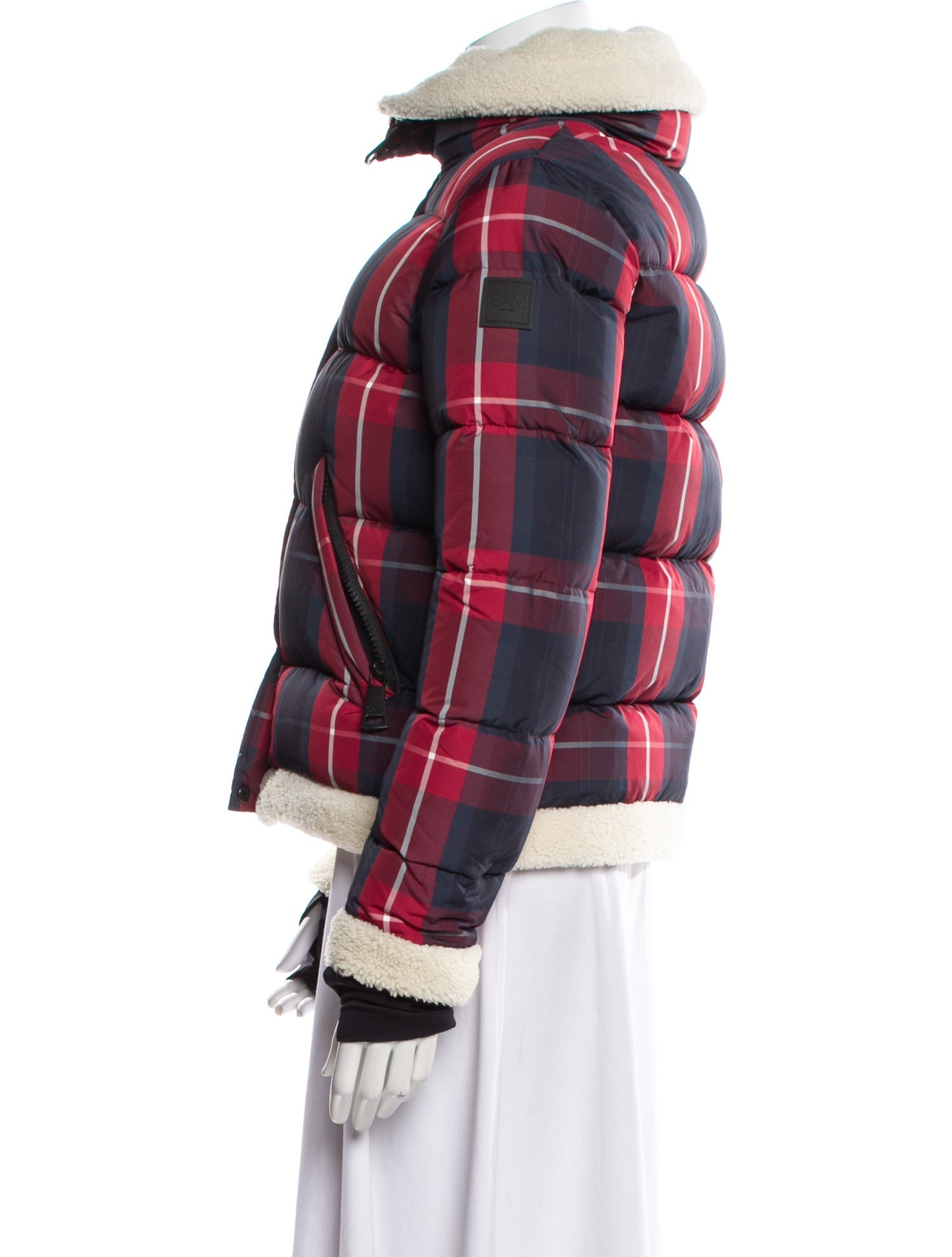 SAM. Nylon Plaid Print Down Jacket