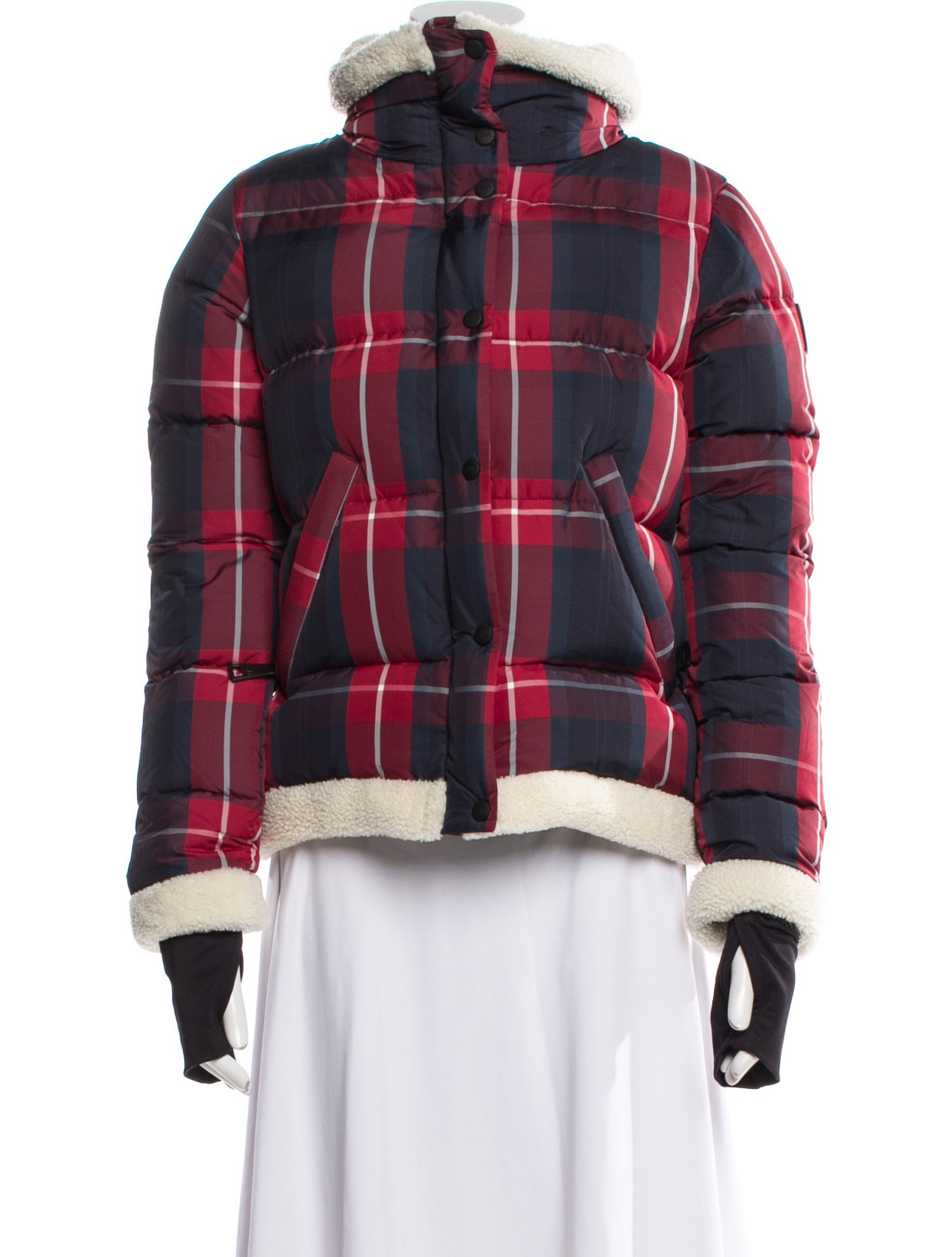 SAM. Nylon Plaid Print Down Jacket