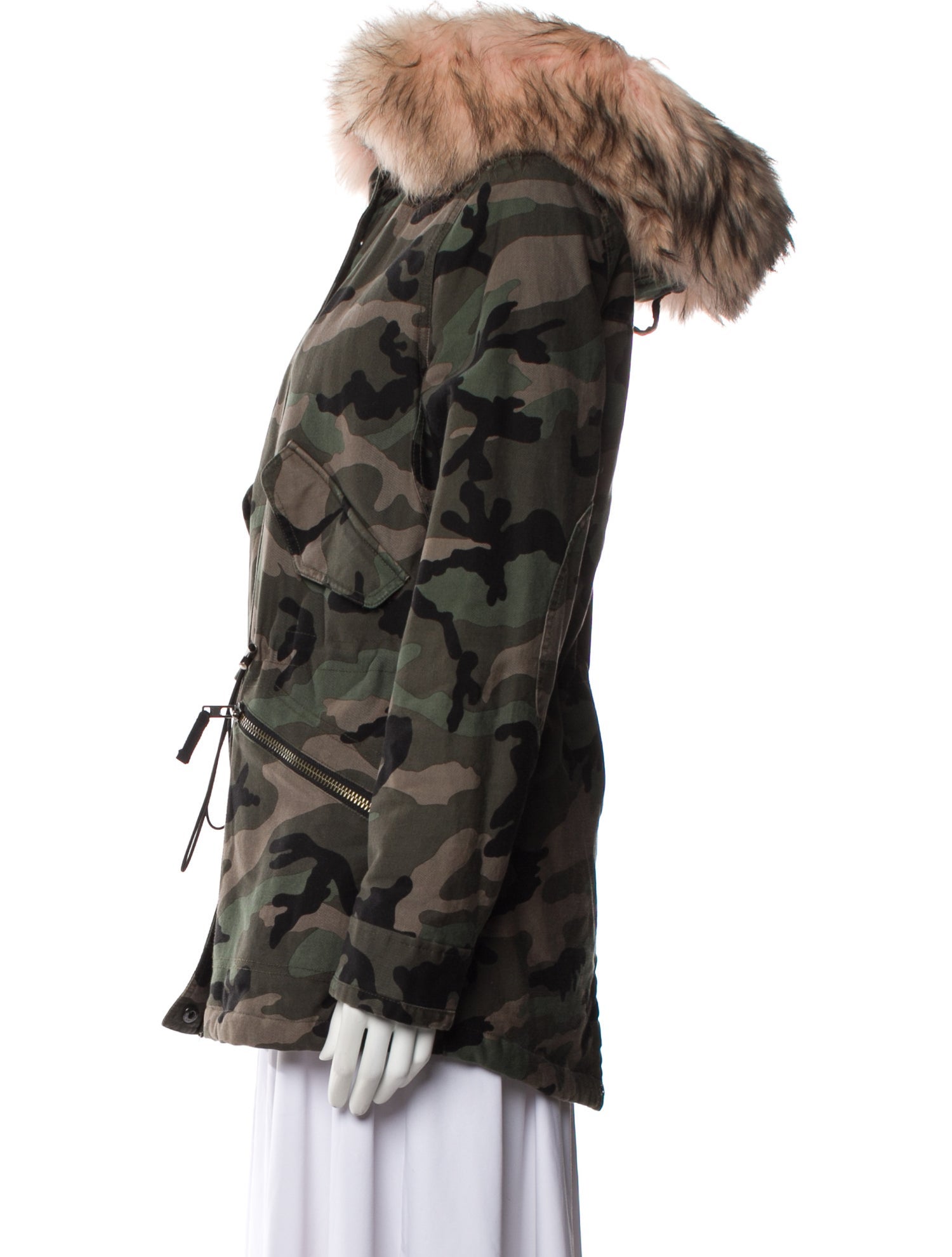 SAM. Camouflage Print Fur Jacket