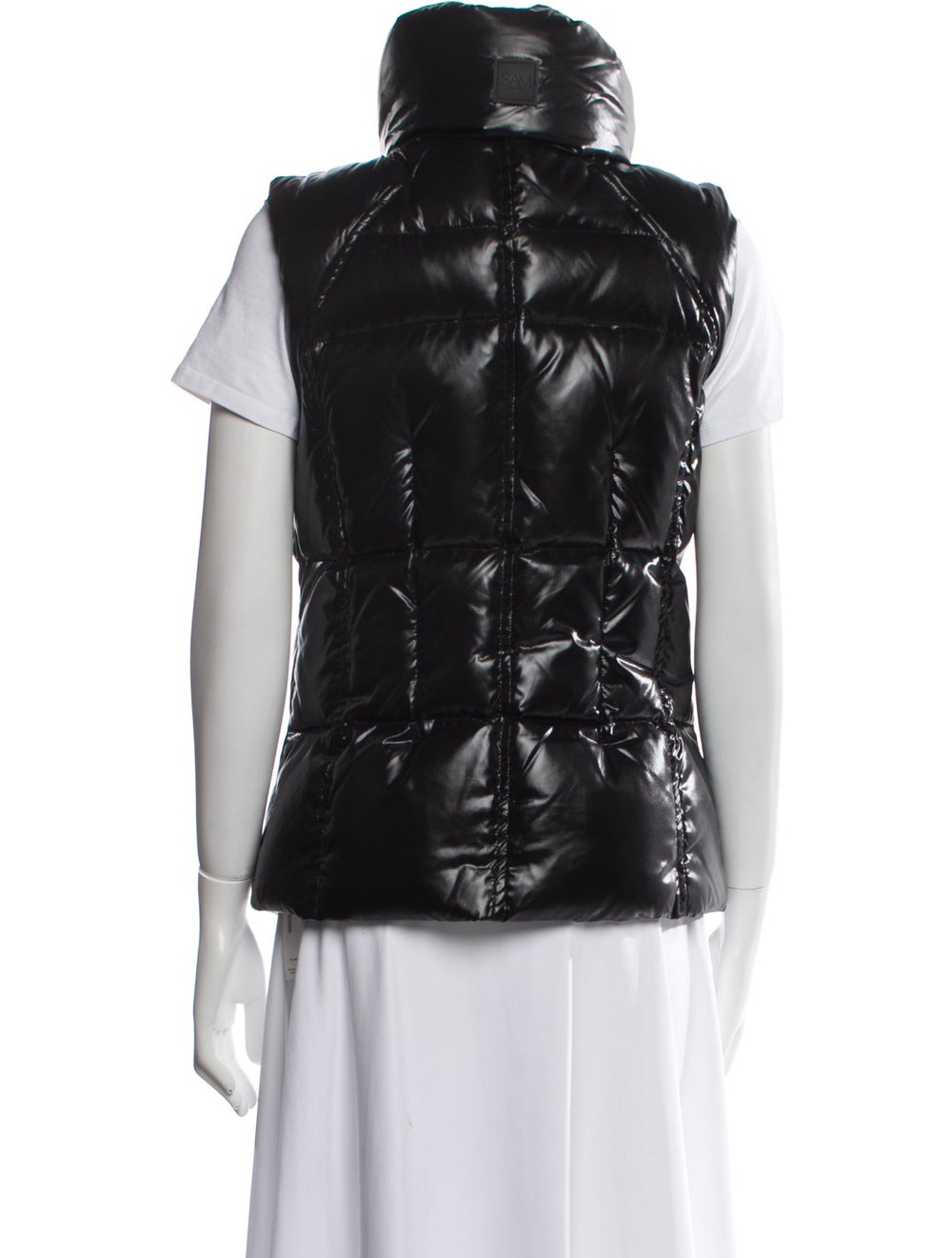 SAM. Sam. Down Vest Black Stand Collar - image 3