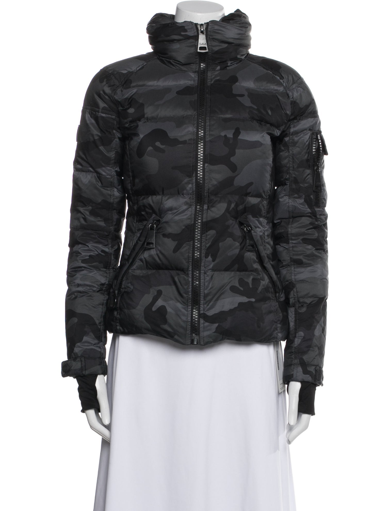 SAM. Nylon Camouflage Print Down Jacket