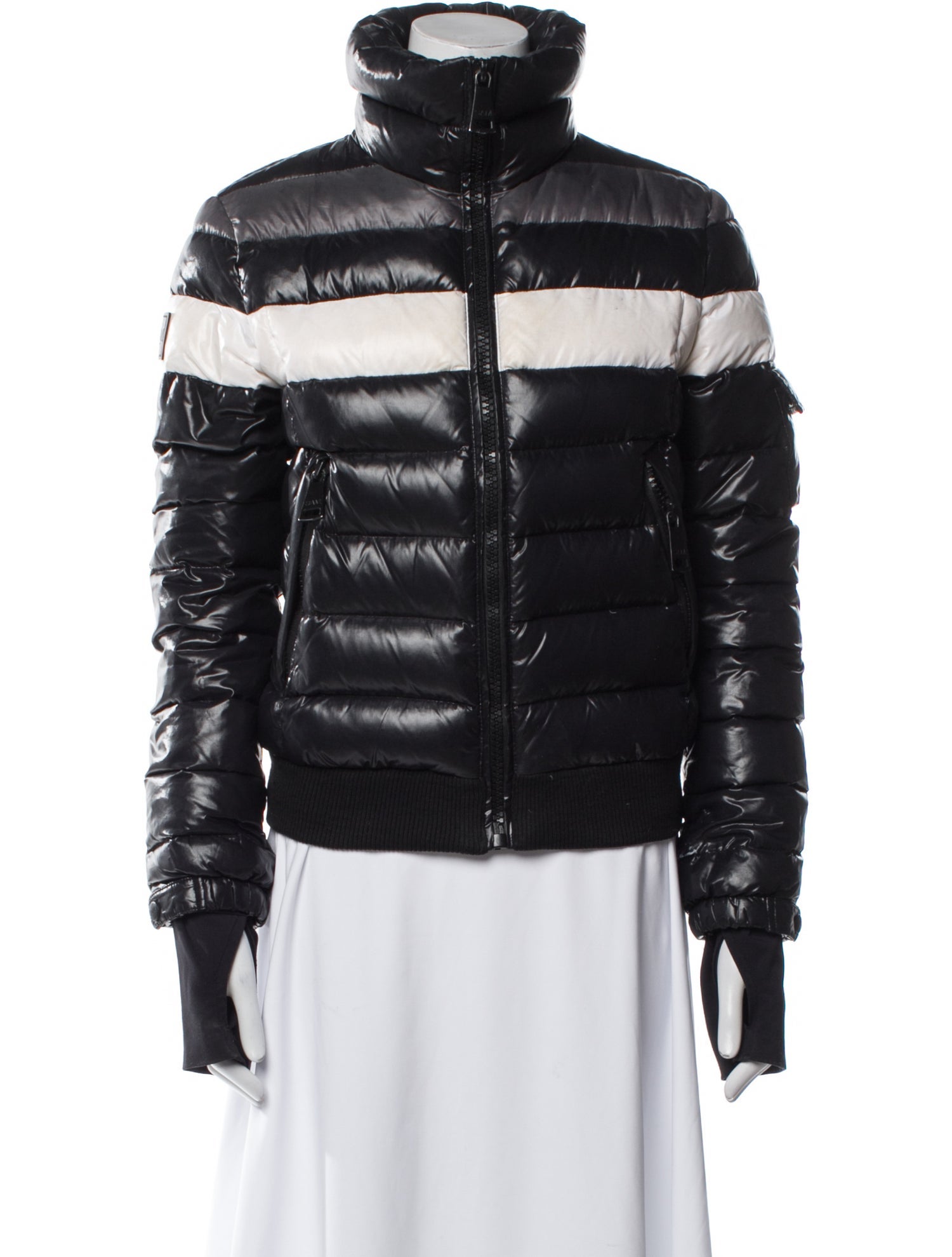SAM. Nylon Colorblock Pattern Down Jacket
