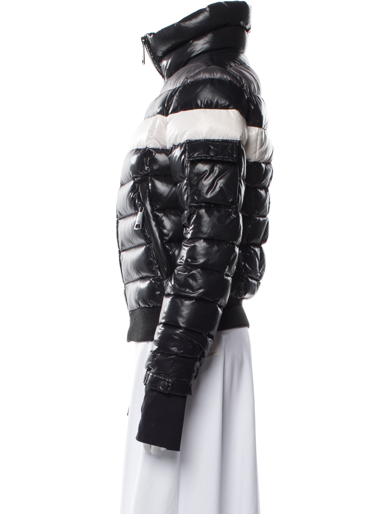 SAM. Nylon Colorblock Pattern Down Jacket