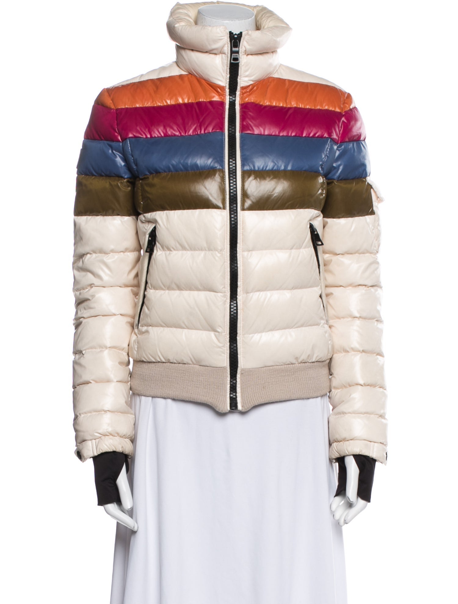 SAM. Nylon Striped Down Jacket