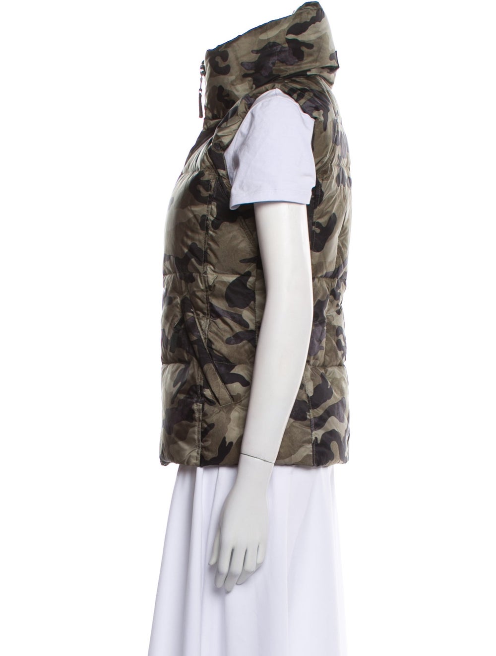 SAM. Sam. Down Jacket Green Printed Stand Collar - image 2