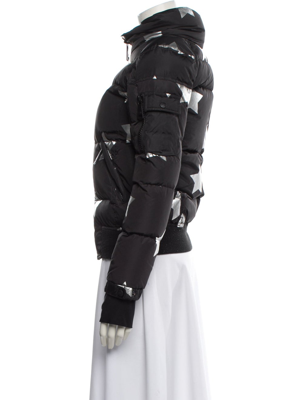 SAM. Sam. Down Jacket Black Printed Stand Collar - image 2