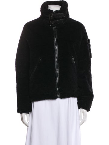 Pre-owned Sam Faux Fur Jacket In Black