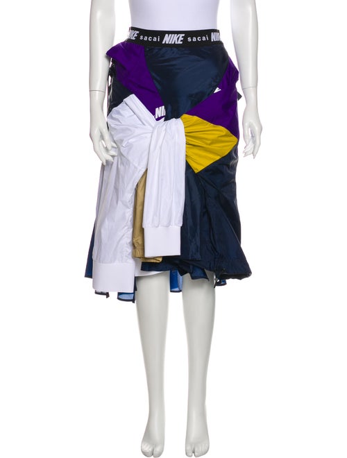 Sacai x Nike Graphic Print Knee-Length Skirt w/ Ta