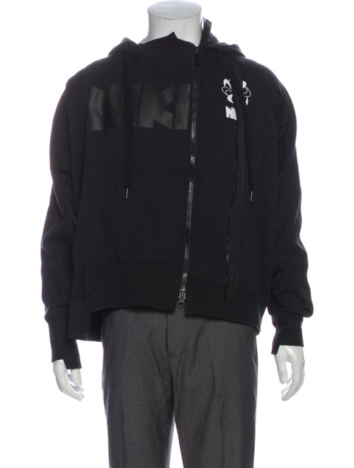 Sacai x Nike Graphic Print Crew Neck Hoodie Black