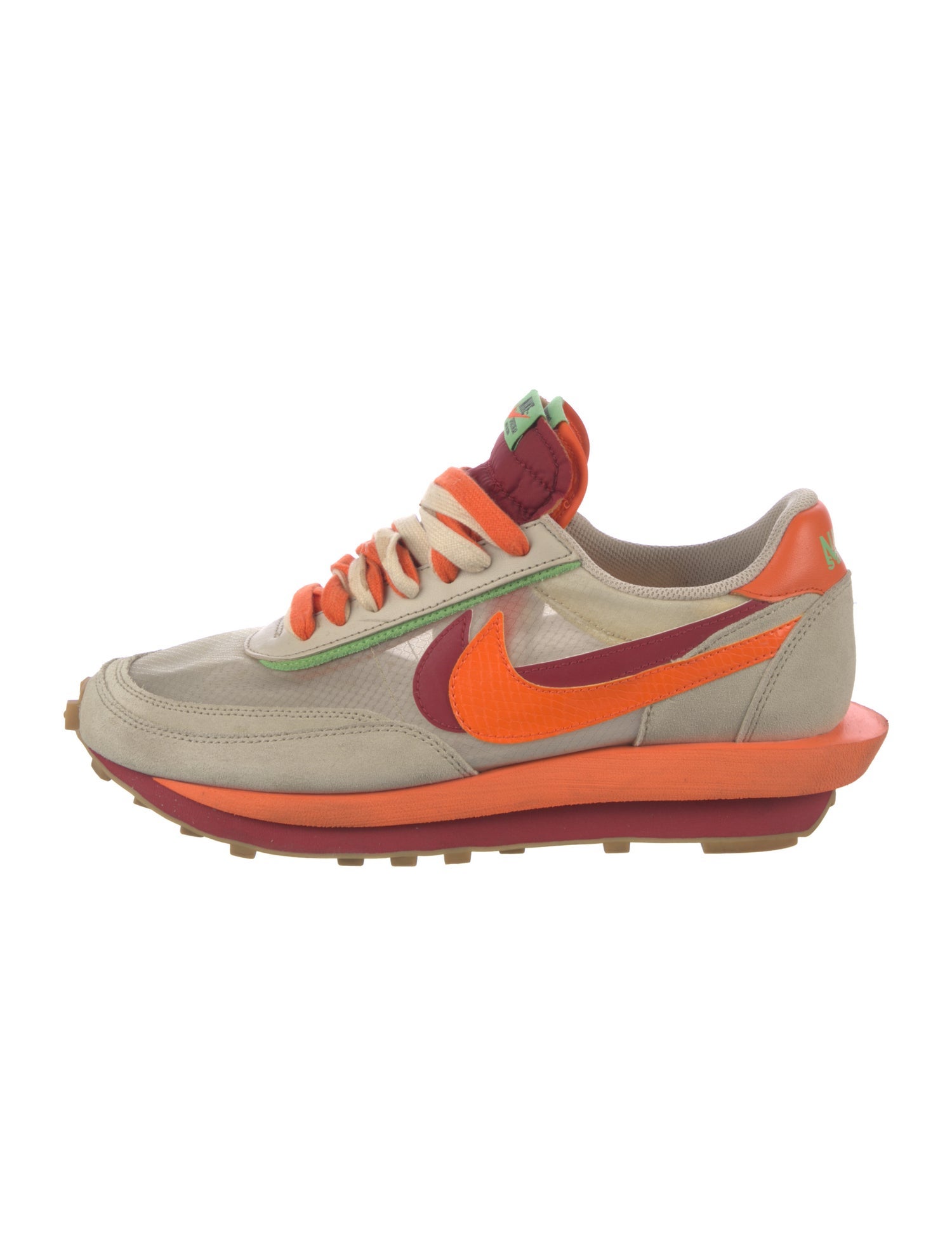 Sacai x Nike x CLOT LD Waffle 'Kiss of Death Net Orange' Athletic Sneakers