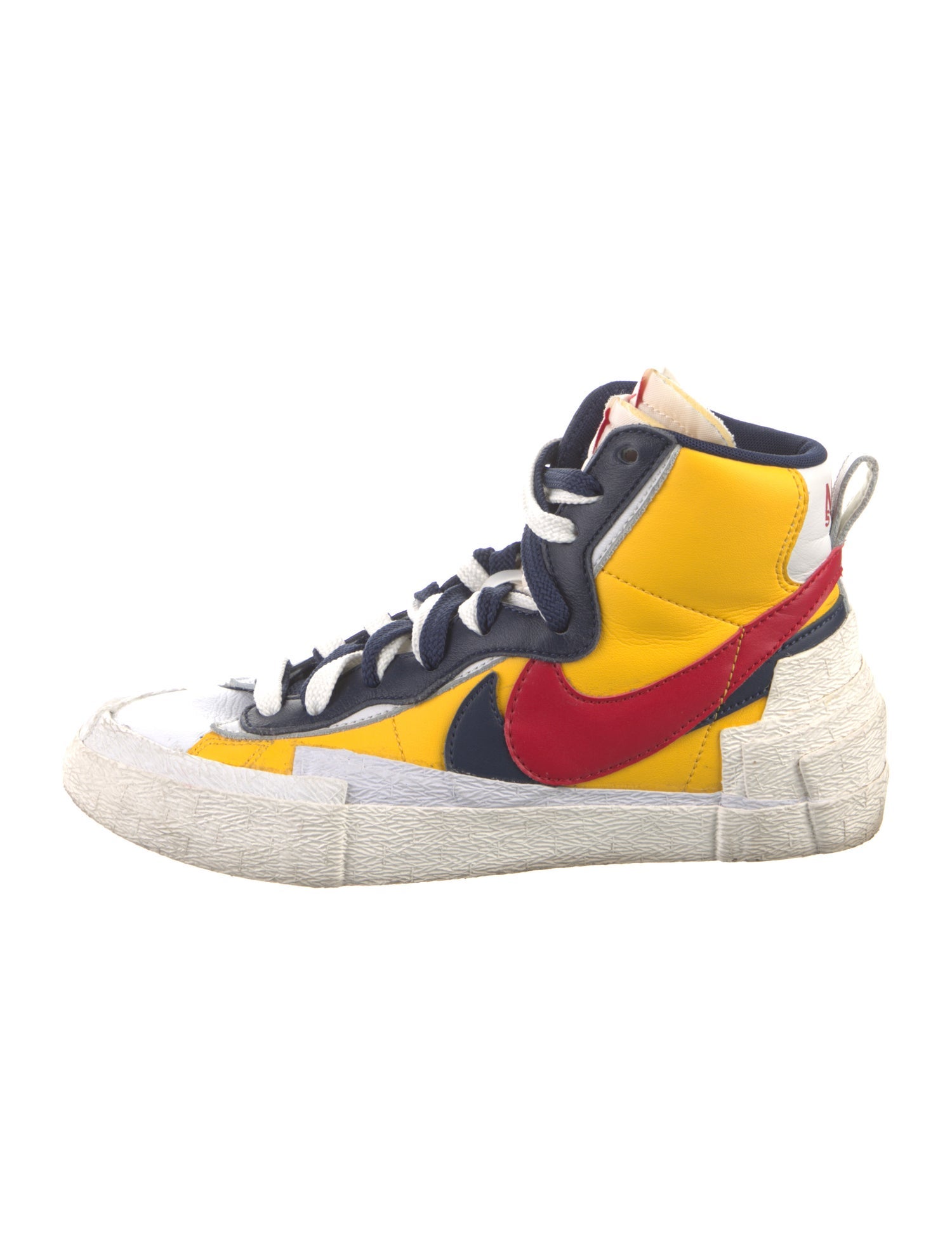 Sacai x Nike Leather Colorblock Pattern Sneakers