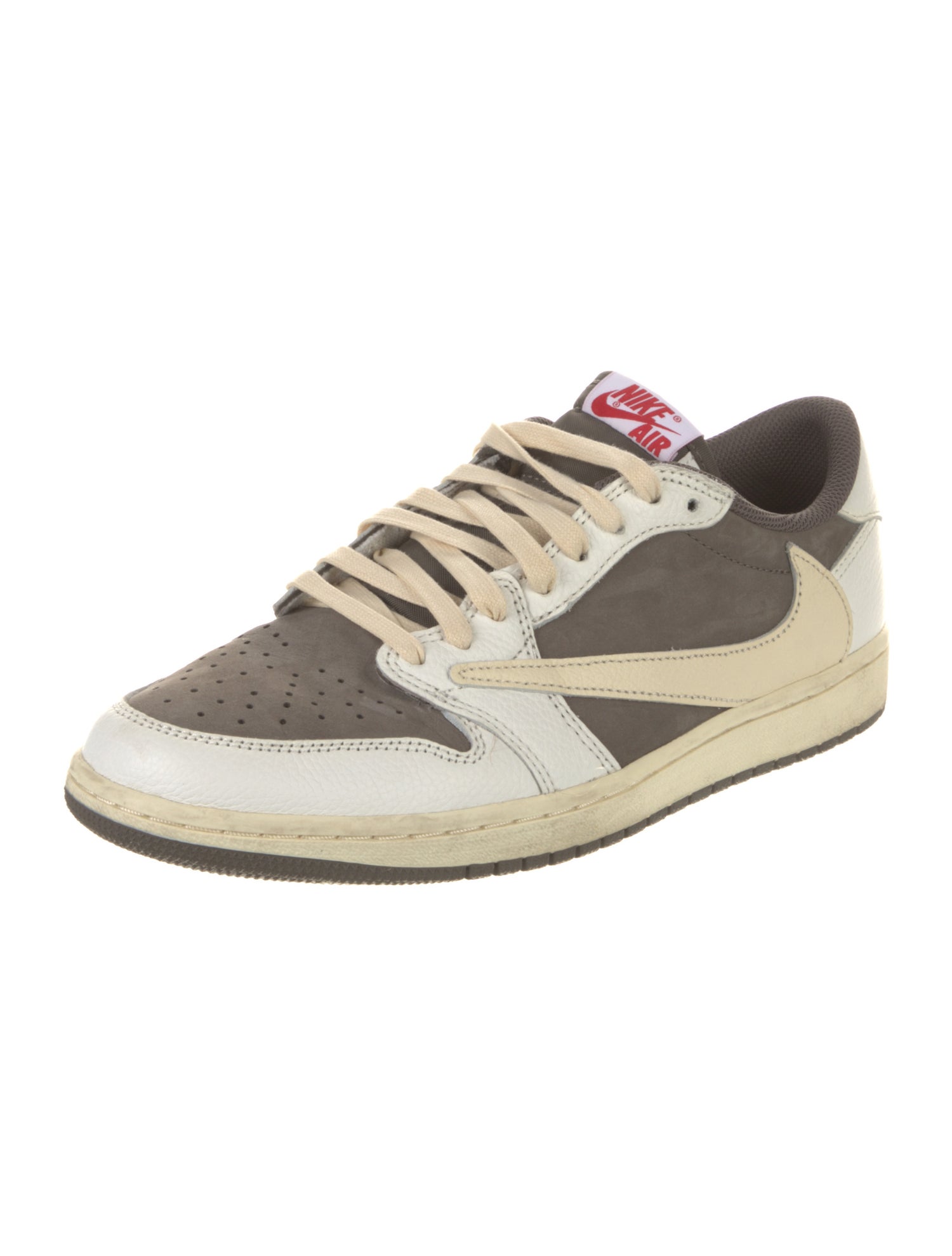 Jordan x Travis Scott Leather Colorblock Pattern Sneakers