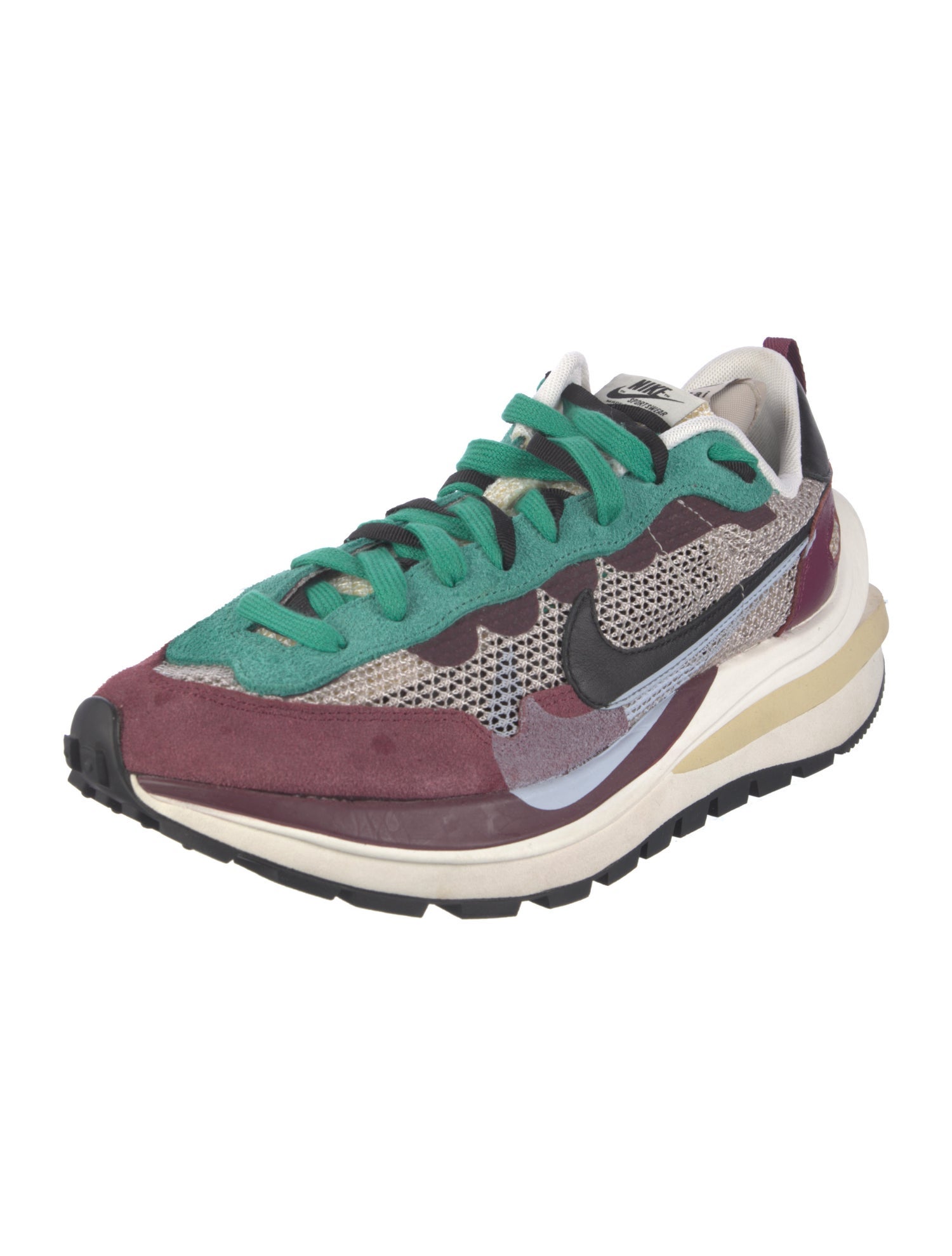 Sacai x Nike Vaporwaffle 'Villain Red Neptune Green' Athletic Sneakers