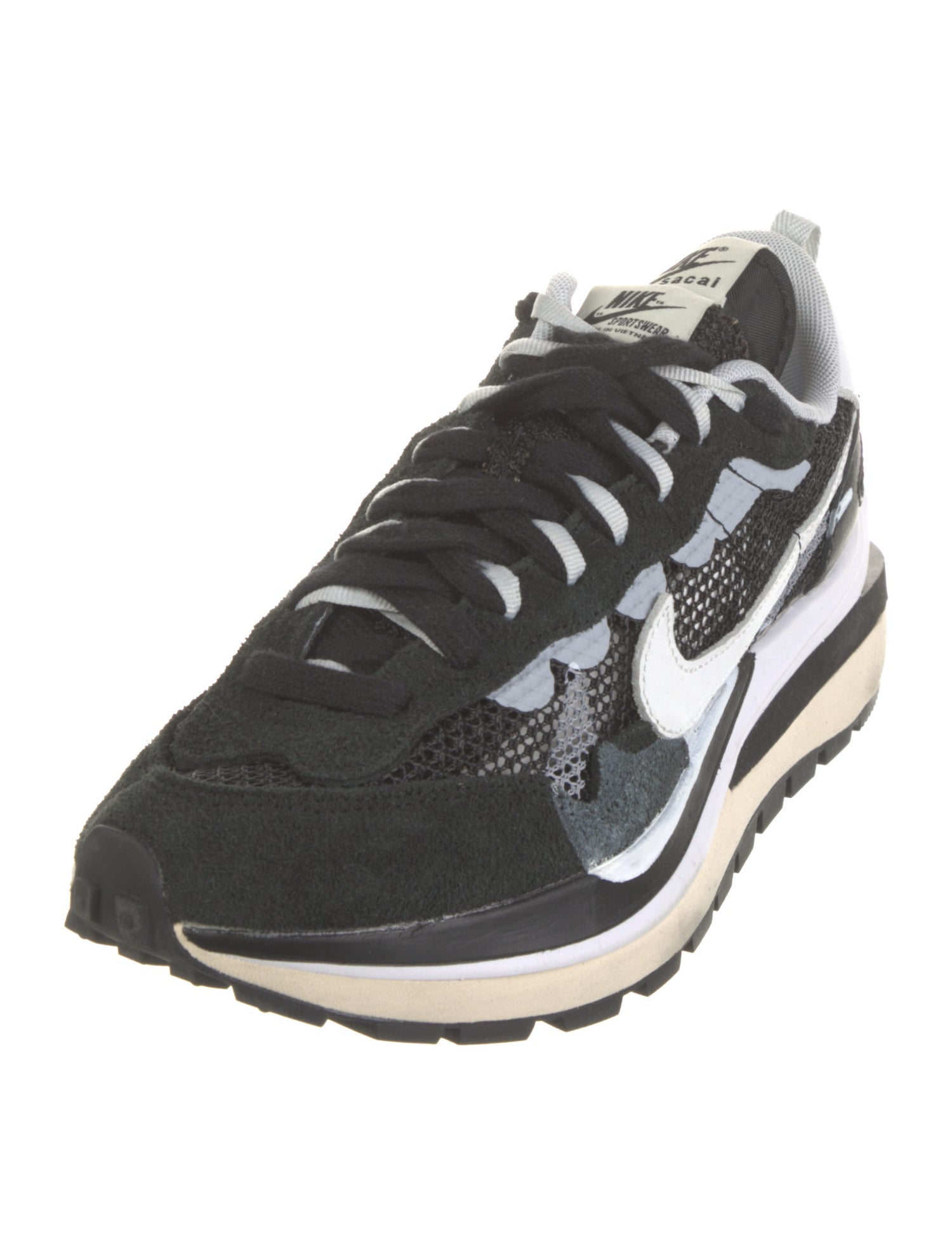 Sacai x Nike Vaporwaffle 'Black White' Sneakers