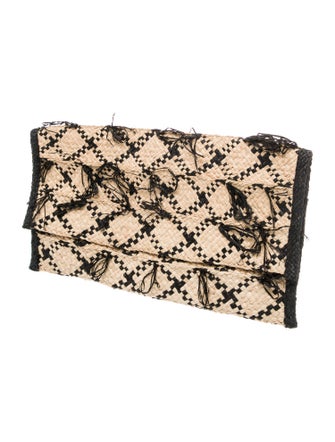 Sans Arcidet Raffia Clutch