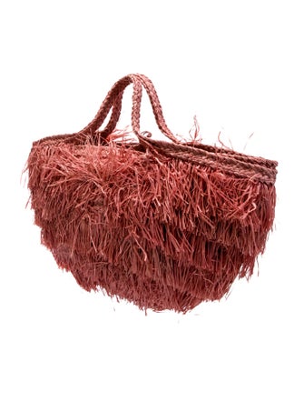 Sans Arcidet Raffia Top Handle Bag