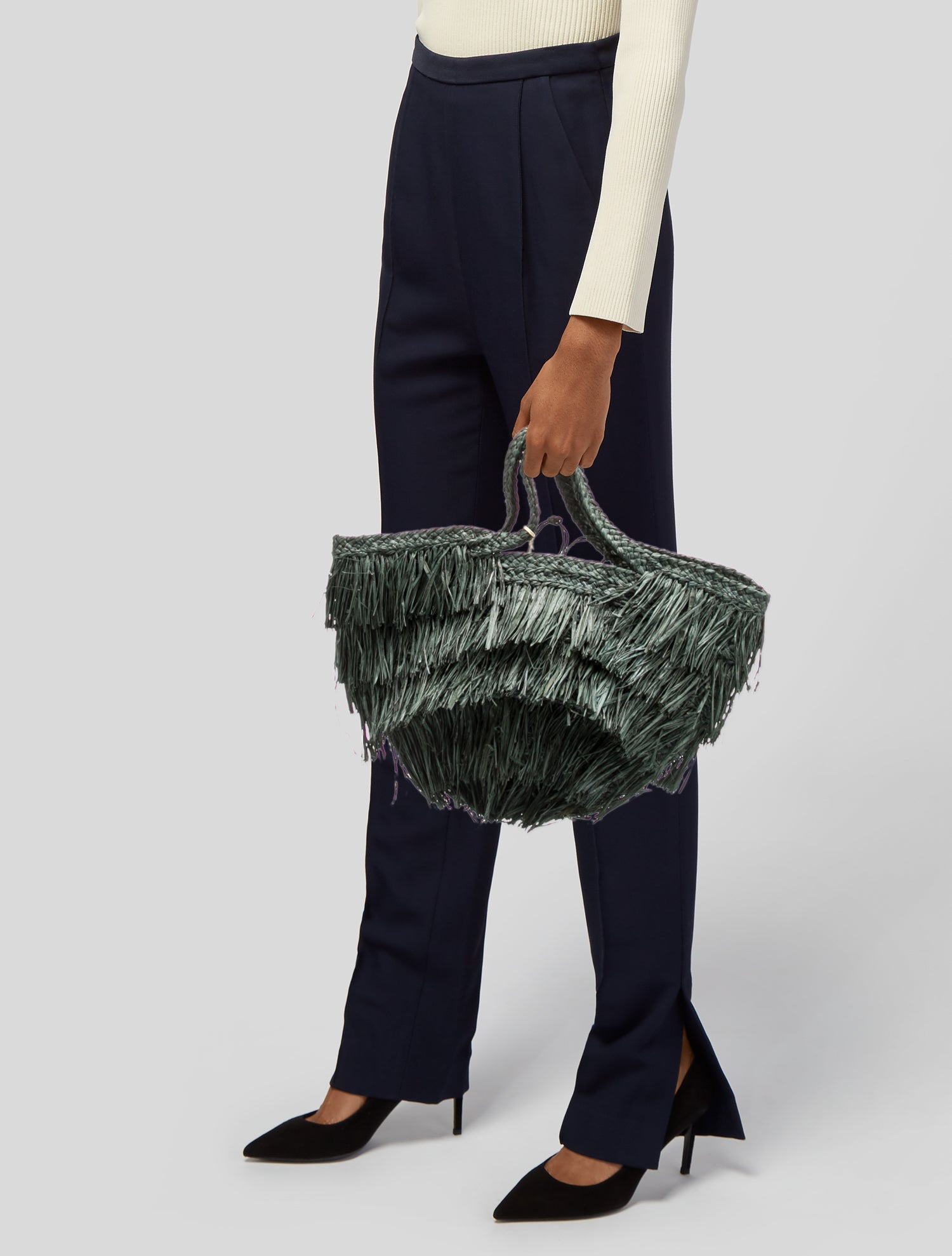 Sans Arcidet Raffia Top Handle Bag w/ Tags