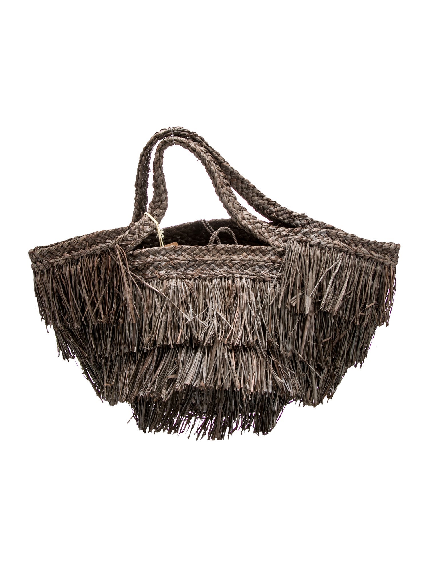 Sans Arcidet Raffia Top Handle Bag