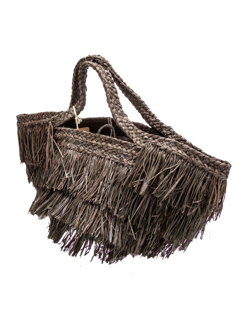 Sans Arcidet Raffia Top Handle Bag