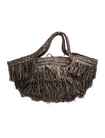Sans Arcidet Raffia Top Handle Bag