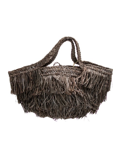 Sans Arcidet Raffia Top Handle Bag