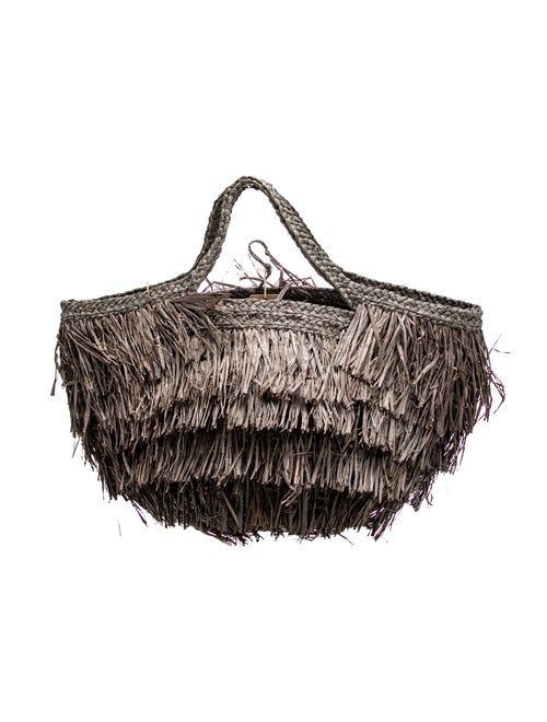 Sans Arcidet Raffia Top Handle Bag
