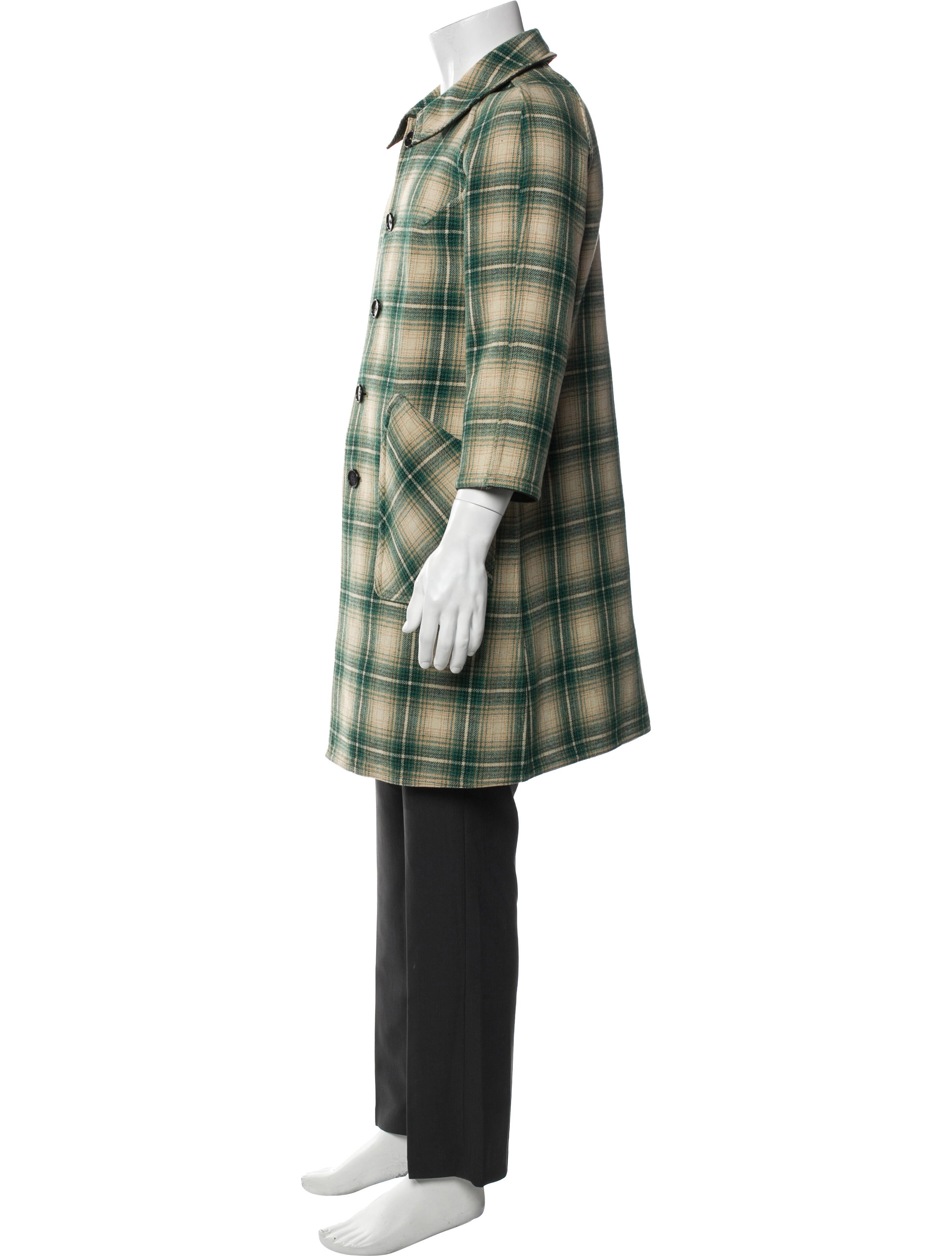 Sanyo Plaid Print Overcoat