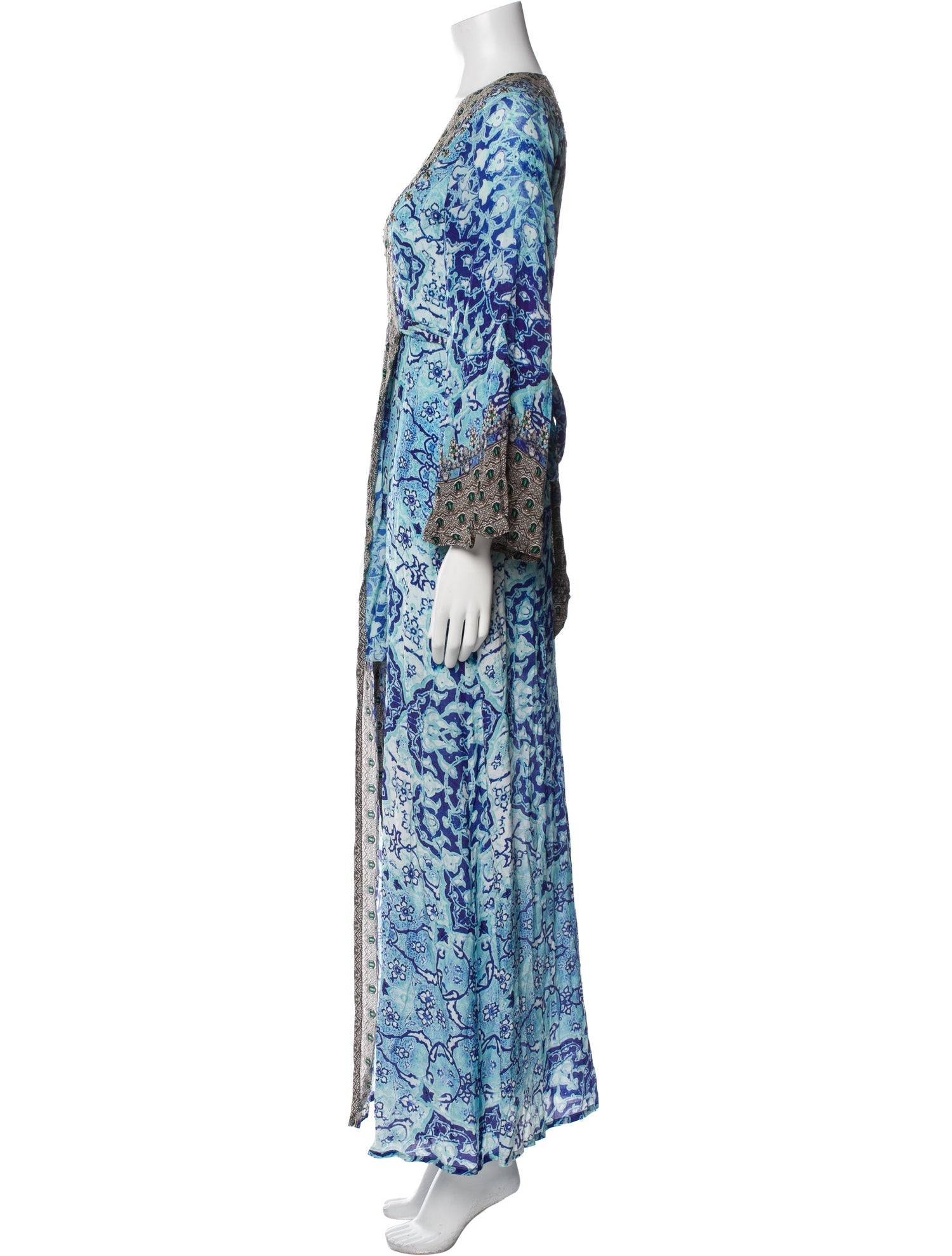 Shahida Parides Printed Crystal Embellishments Robe w/ Tags