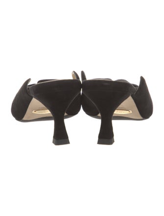 Sarah Flint Suede Bow Accents Mules