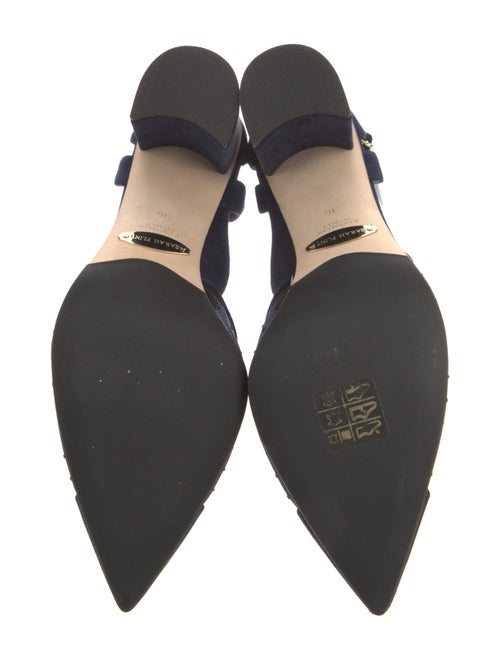 Sarah Flint Suede Polka Dot Print D'Orsay Pumps