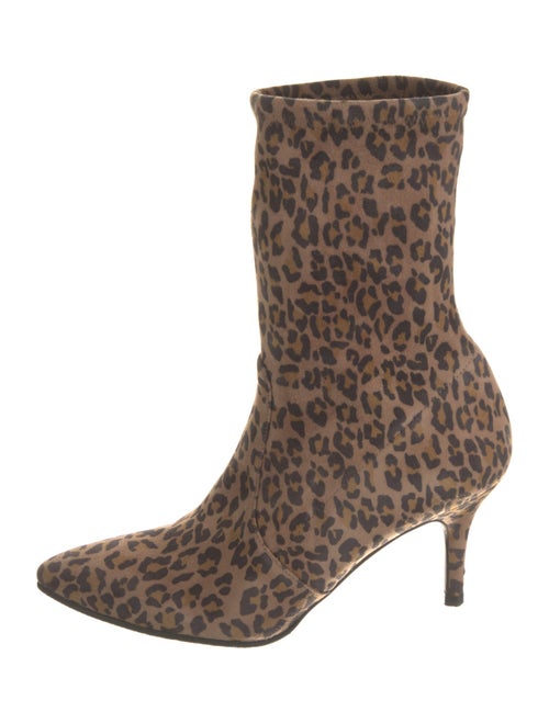 Sarah Flint Leather Animal Print Sock Boots