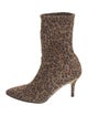 Sarah Flint Leather Animal Print Sock Boots