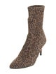 Sarah Flint Leather Animal Print Sock Boots