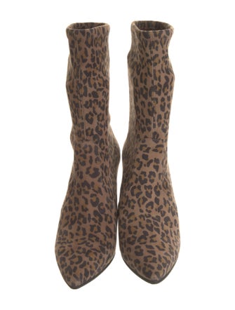 Sarah Flint Leather Animal Print Sock Boots