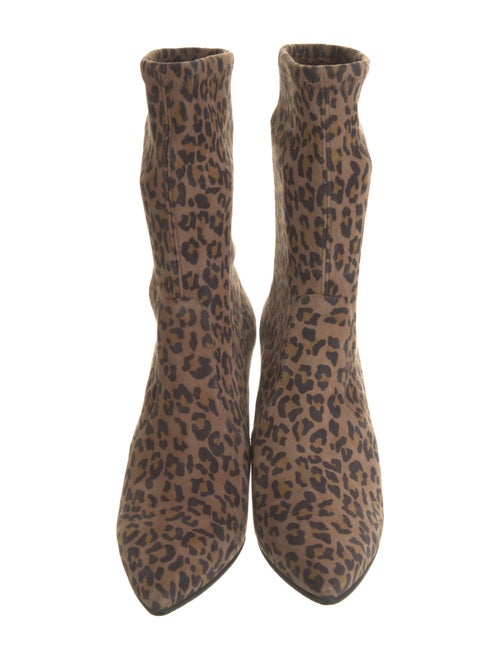 Sarah Flint Leather Animal Print Sock Boots