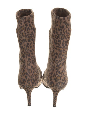 Sarah Flint Leather Animal Print Sock Boots