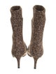 Sarah Flint Leather Animal Print Sock Boots